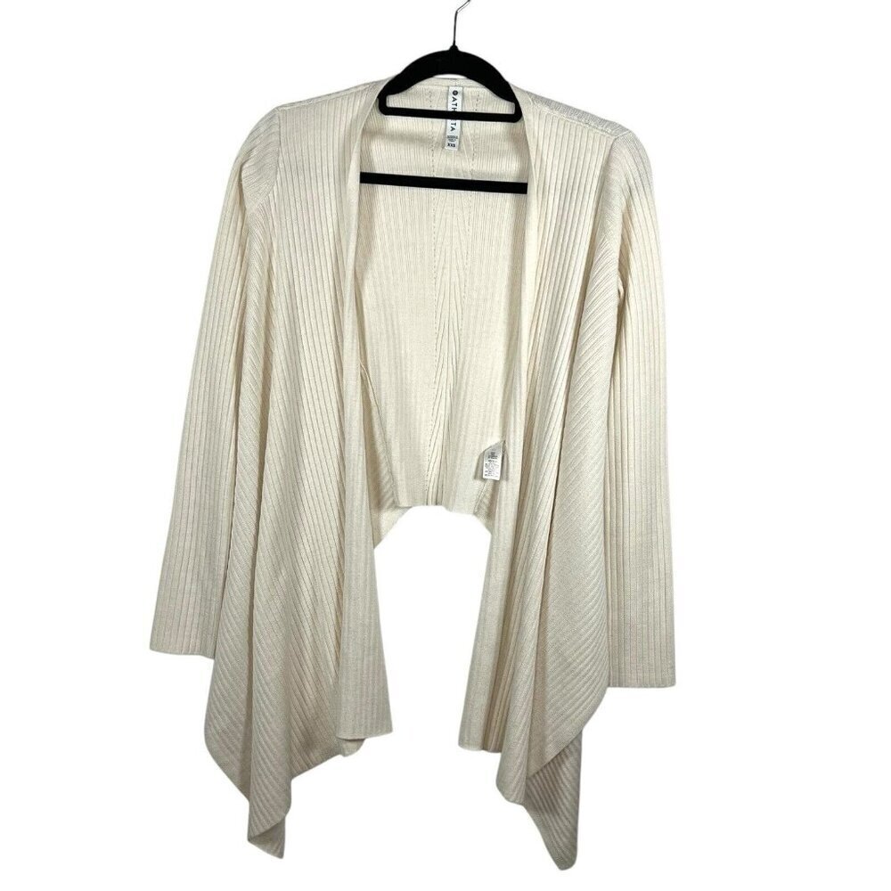 Athleta Sweater Size XXS Solstice Wrap Merino Wool Blend‎ Cropped Draped Open